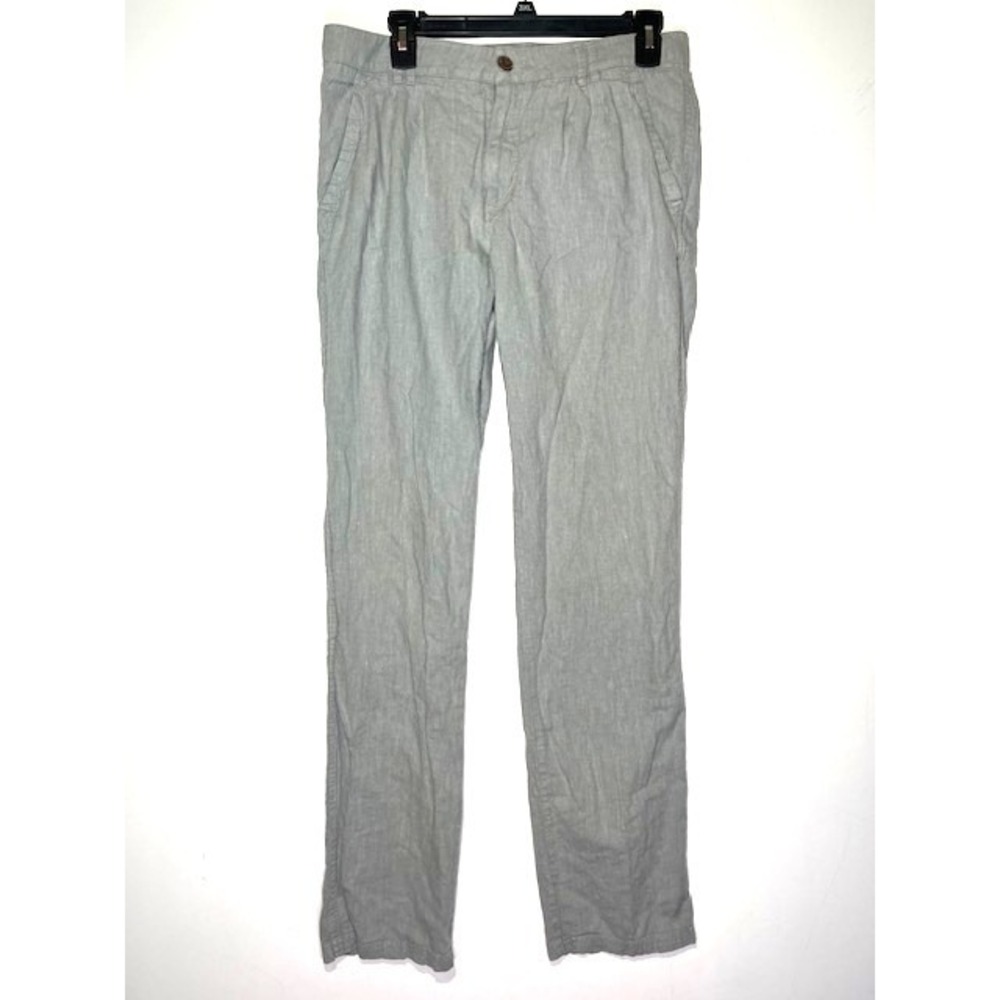 Patagonia Worn Wear Hemp Organic Cotton Grey Straight Pleated Pants Womens 8